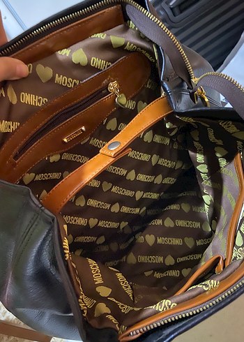 MOSCHINO Klasik Kahverengi Deri Kadın Çanta - Görsel 3