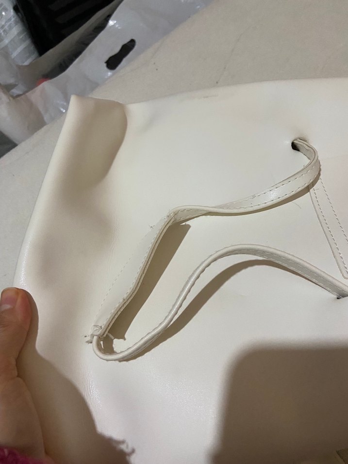 Beyaz Deri Kadın Çanta - Zara - Görsel 3