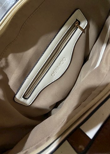 Bej Parlak Derimod marka kadın çanta - Görsel 2