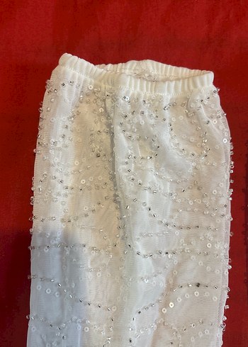 Beyaz Parlak Drapeli Kadın Eldiveni - Görsel 3