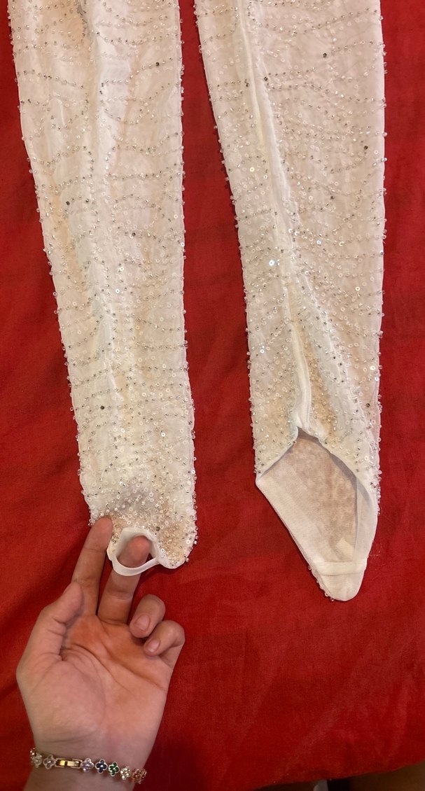 Beyaz Parlak Drapeli Kadın Eldiveni - Görsel 4