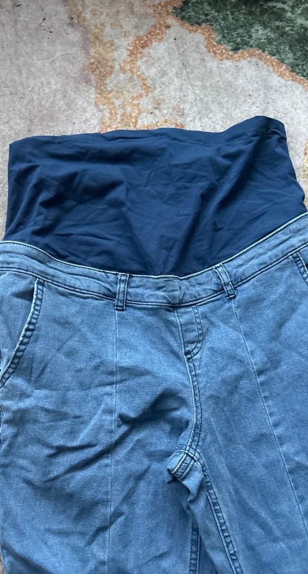 Kemerli Mavi Hamile Kot Pantolon - Görsel 4