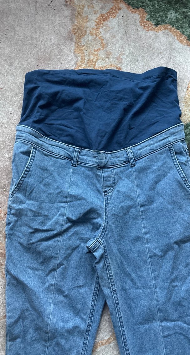 Kemerli Mavi Hamile Kot Pantolon - Görsel 2