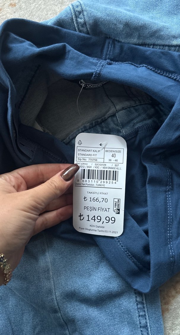 Kemerli Mavi Hamile Kot Pantolon - Görsel 5