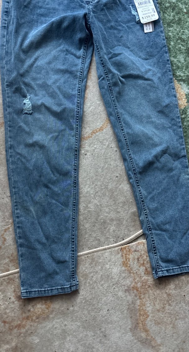 Gri Bel Bantlı Hamile Kot Pantolon - Görsel 4