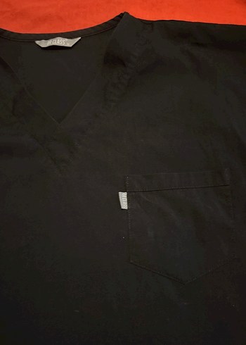 Siyah V Yaka Kısa Kollu üniforma - Görsel 3