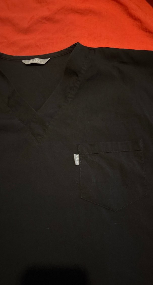 Siyah V Yaka Kısa Kollu üniforma - Görsel 3