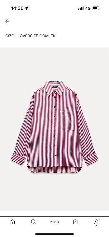 Zara çizgili oversize gömlek