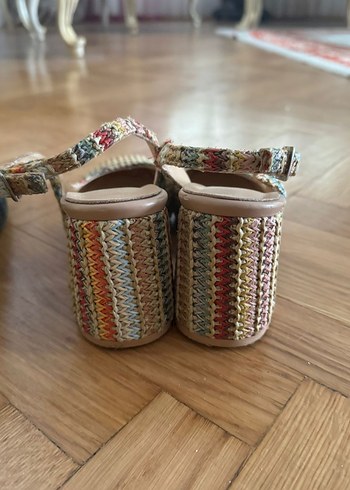 Siyah Tokalı Blok Topuklu Kadın Espadril - Görsel 6