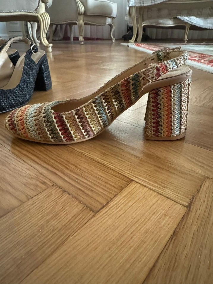 Siyah Tokalı Blok Topuklu Kadın Espadril - Görsel 4