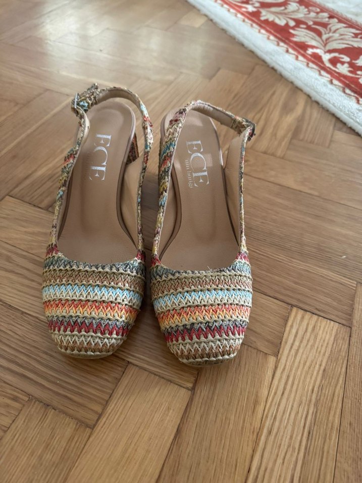 Siyah Tokalı Blok Topuklu Kadın Espadril - Görsel 2