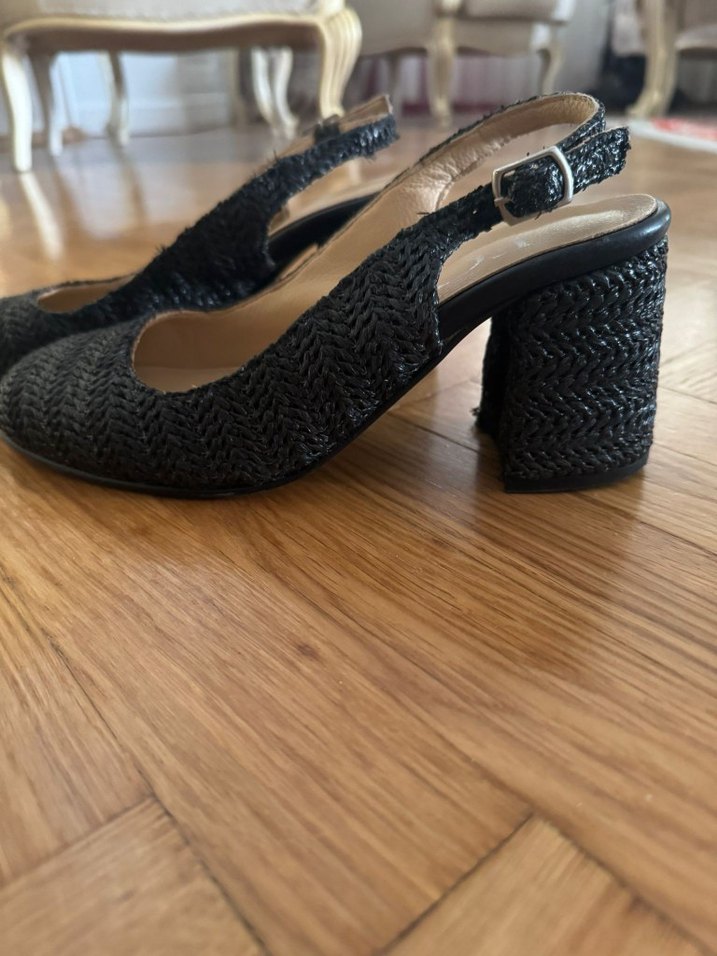 Siyah Tokalı Blok Topuklu Kadın Espadril - Görsel 3