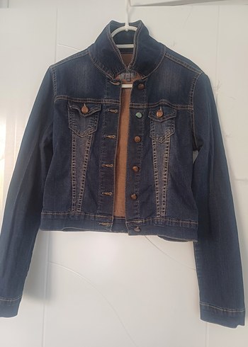 Kadın Koyu Kahverengi Düğmeli Kot Ceket - Görsel 2