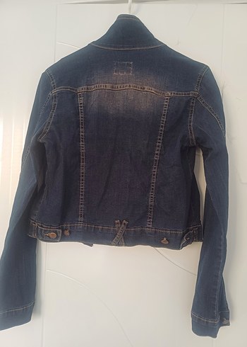 Kadın Koyu Kahverengi Düğmeli Kot Ceket - Görsel 4