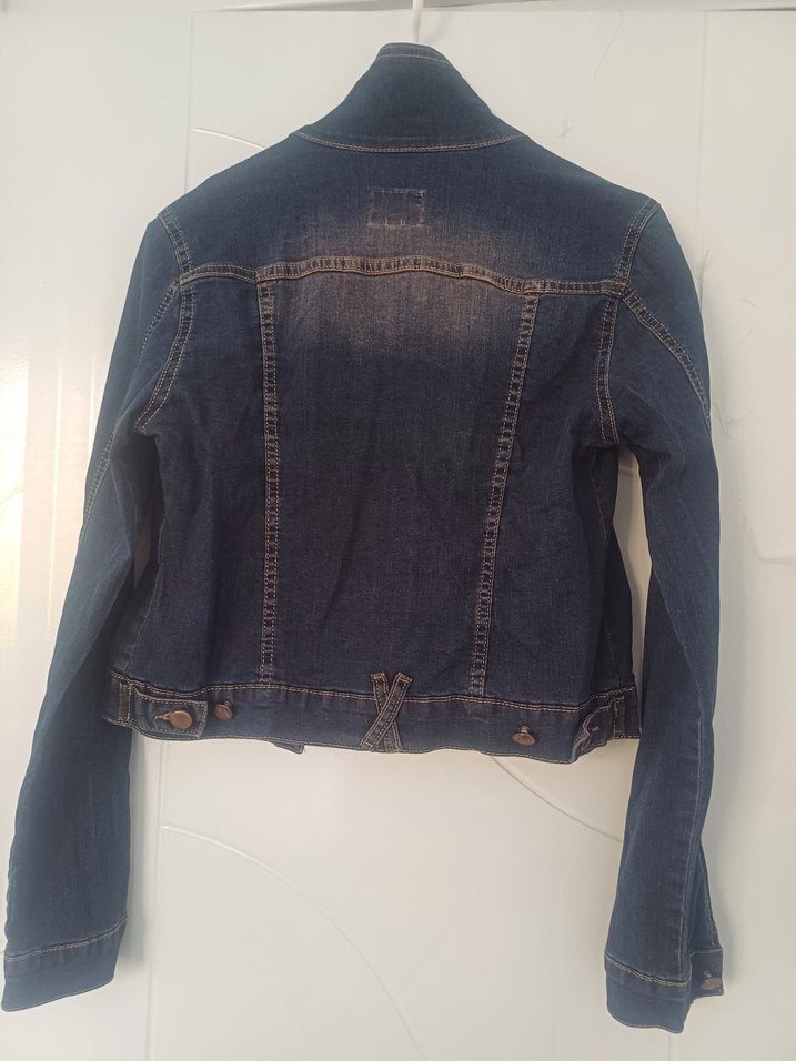 Kadın Koyu Kahverengi Düğmeli Kot Ceket - Görsel 4