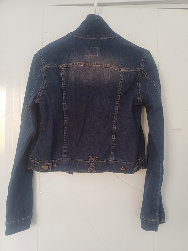 Kadın Koyu Kahverengi Düğmeli Kot Ceket - Görsel 3