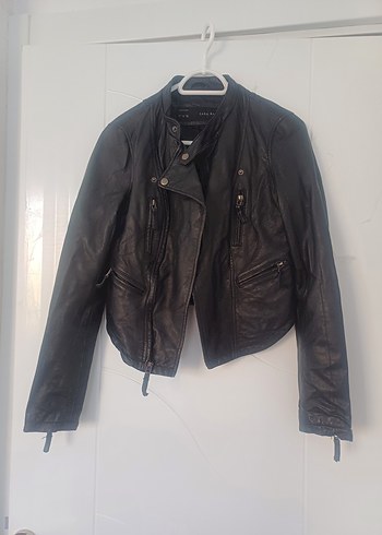 Siyah Deri Biker Ceket - Görsel 2