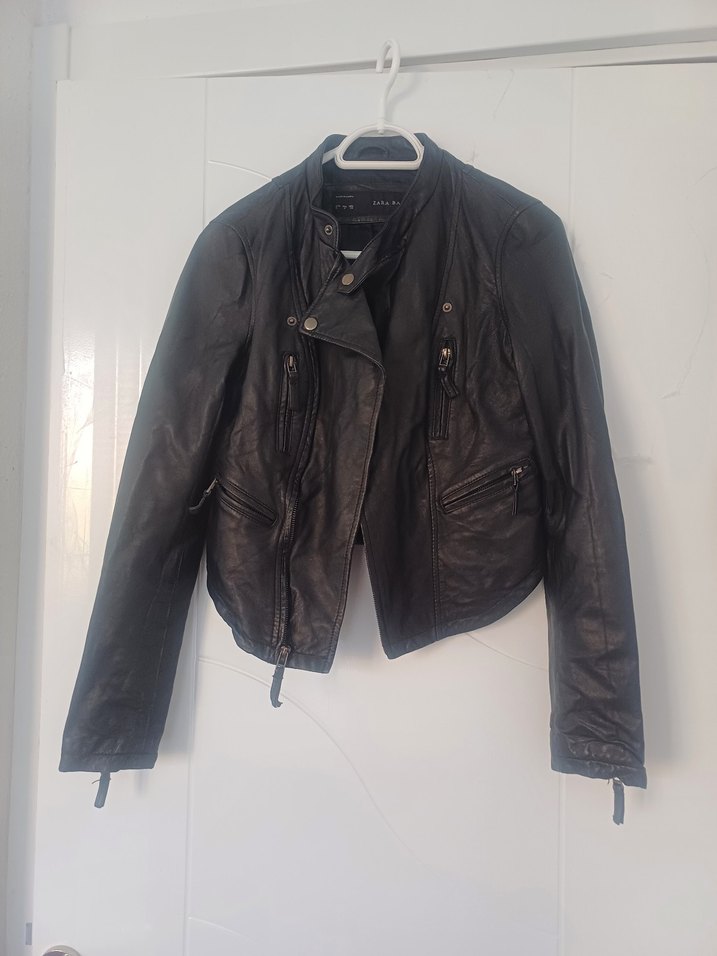 Siyah Deri Biker Ceket - Görsel 2