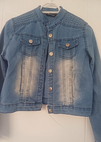 Düğmeli Kadın Mavi Denim Ceket - Görsel 2
