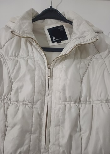 Beyaz Fermuarlı Kadın Kışlık Mont - Görsel 3