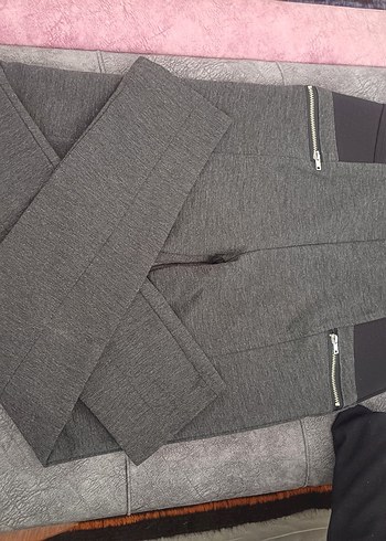 Gri Düğmeli Kadın Kumaş Pantolon - Görsel 2