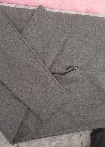 Gri Düğmeli Kadın Kumaş Pantolon - Görsel 4