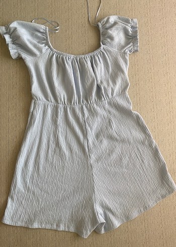 Kadın Bebek Mavisi Kısa Kol Fırfırlı Tulum - Görsel 2