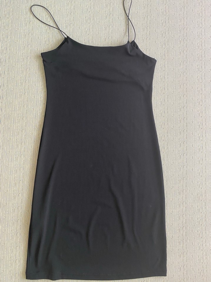 Siyah Askılı Mini Kadın Elbise - Görsel 2