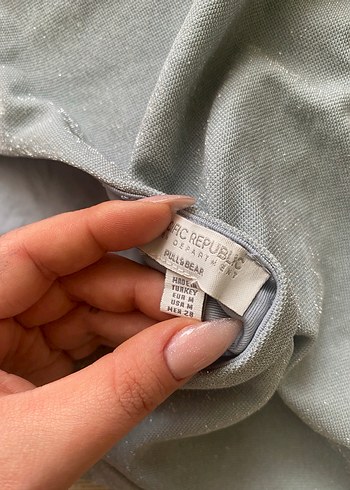 Mavi Kolsuz Mini Elbise - Görsel 3