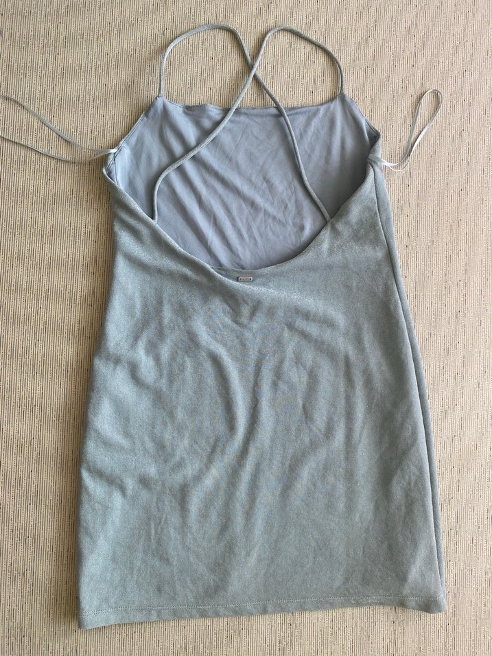 Mavi Kolsuz Mini Elbise - Görsel 2