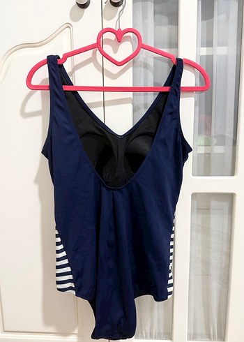 Lacivert Çizgili Kadın Mayo 44 beden - Görsel 2