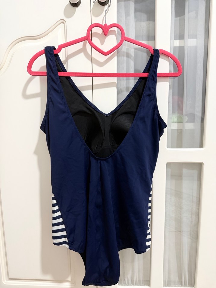 Lacivert Çizgili Kadın Mayo 44 beden - Görsel 2