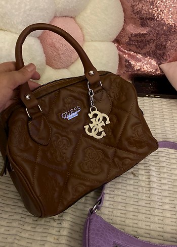 GUESS Kahverengi Deri Kadın Çanta - Görsel 4