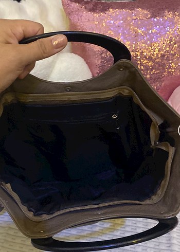 Kahverengi Deri Kadın Çanta Tokalı - Görsel 2