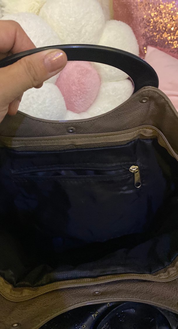 Kahverengi Deri Kadın Çanta Tokalı - Görsel 3