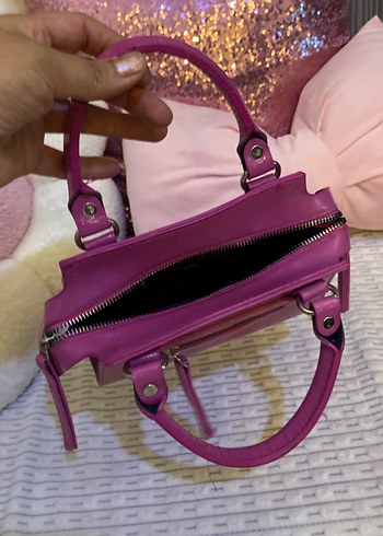 Pembe Deri Fermuarlı Kadın Çanta - Görsel 4