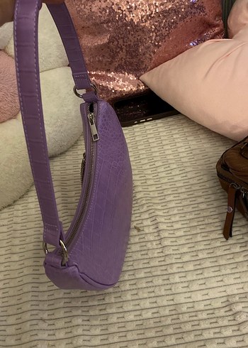 Mor Yılan Desenli Kadın Deri Çanta - Görsel 2