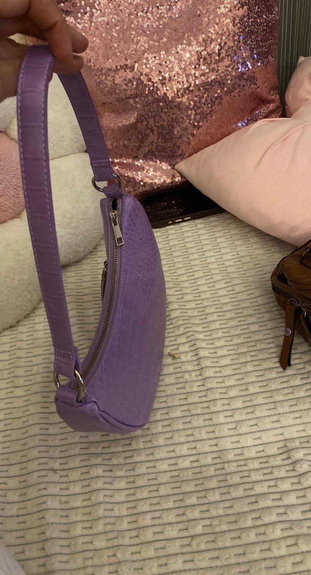 Mor Yılan Desenli Kadın Deri Çanta - Görsel 2