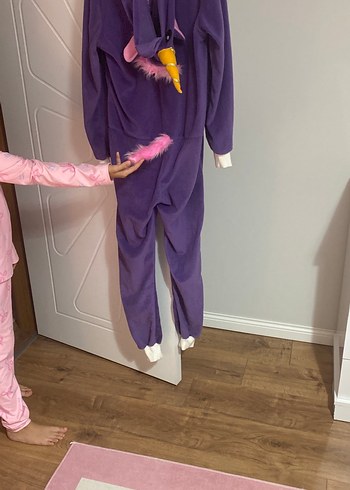 Mor Fermuarlı Kız Çocuk Polar Pijama - Görsel 2