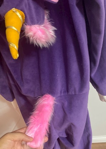 Mor Fermuarlı Kız Çocuk Polar Pijama - Görsel 5