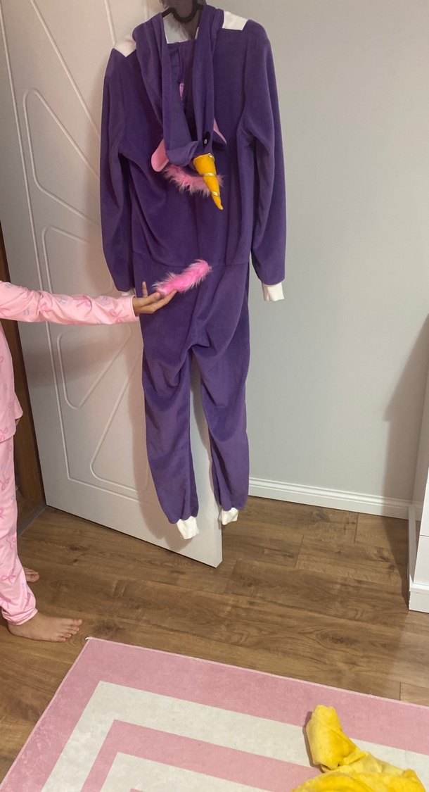 Mor Fermuarlı Kız Çocuk Polar Pijama - Görsel 2