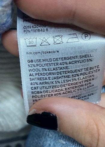 Mavi Baskılı Örgü Kadın Kazak - Görsel 5