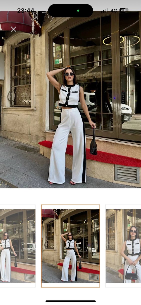 Kadın ikili beyaz takım - Görsel 2