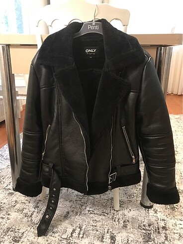 Biker kısa deri ceket
