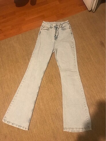 Likralı İspanyol paça jean