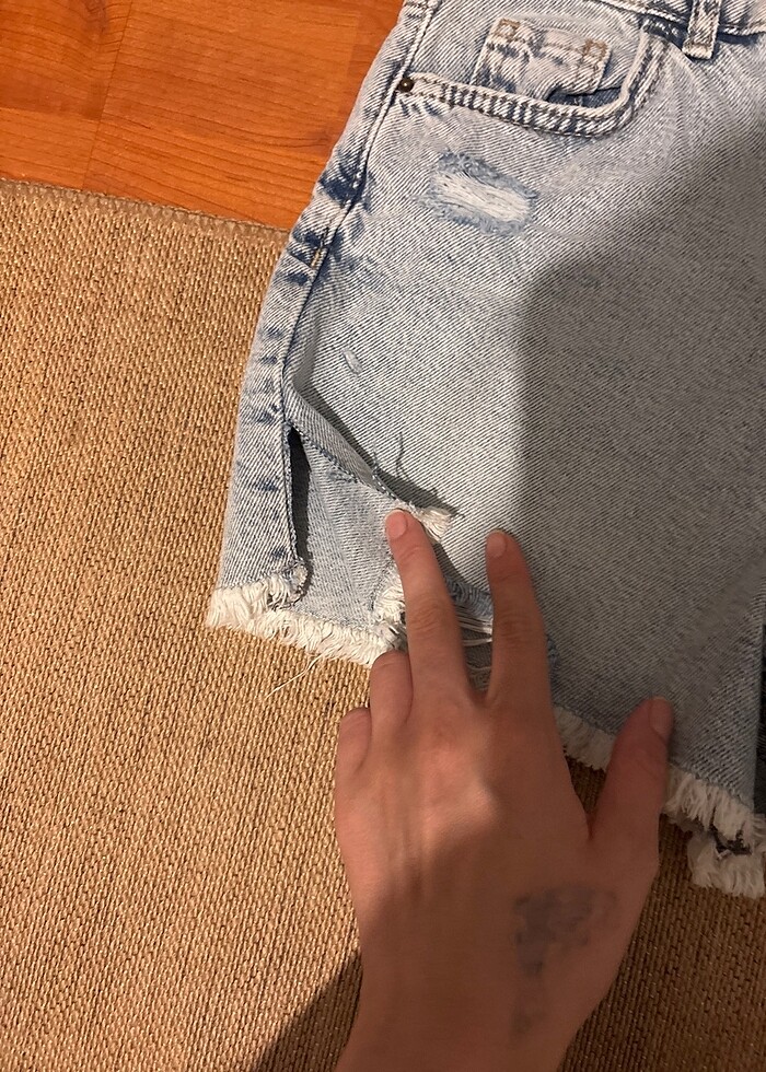 Mini jean şort - Görsel 2