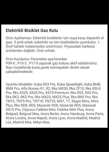 Elektrikli bisiklet parmak gazı el gazı