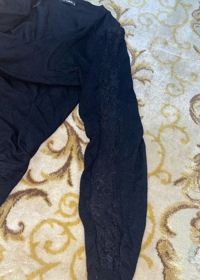 Kol dantelli düğmeli hırka - Görsel 3