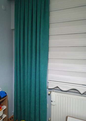 Turkuaz Düz Fon Perde - Görsel 2