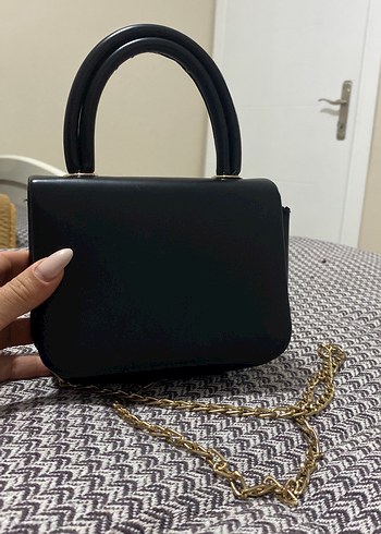 Mango Klasik Siyah Deri Kadın Çanta